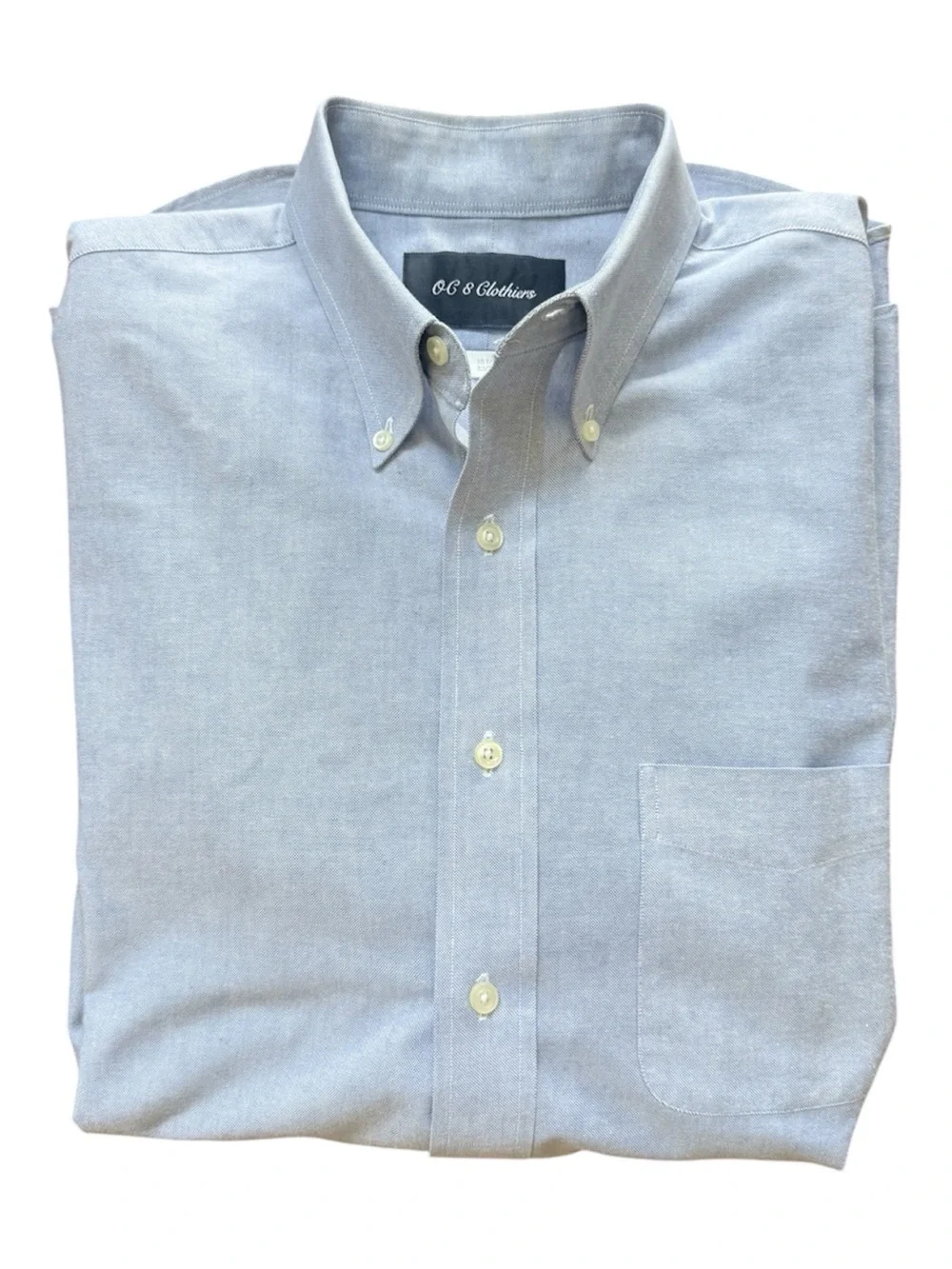 OC & Clothiers Men's Light Blue Textured Dress Shirt - Size 15.5 32/33
